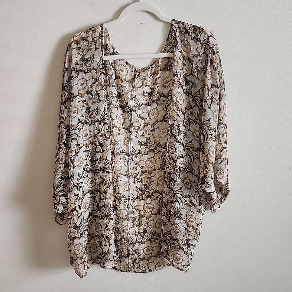 American Eagle Floral Sheer Women's Short Waisted Kimono Lightweight Womens O/S